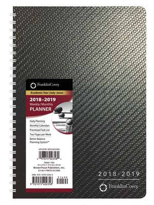 2019 BrownTrout FranklinCovey Planner Academic Classic Weekly Flexible, Gray (978-1-9754-0235-8)