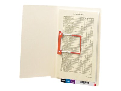 Smead End Tab Fastener Folder, Reinforced Straight-Cut Tab, 1 Fastener, Letter Size, Manila, 50 per Box (34112)