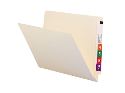 Smead End Tab 100% Recycled File Folder, Shelf-Master Reinforced Straight-Cut Tab, Letter Size, Mani