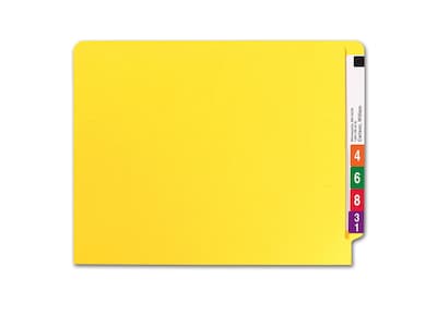 Smead Colored End Tab File Folder, Shelf-Master Reinforced Straight-Cut Tab, Letter Size, Yellow, 10