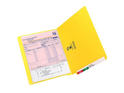 Smead Colored End Tab File Folder, Shelf-Master Reinforced Straight-Cut Tab, Letter Size, Yellow, 100/Box (25910)