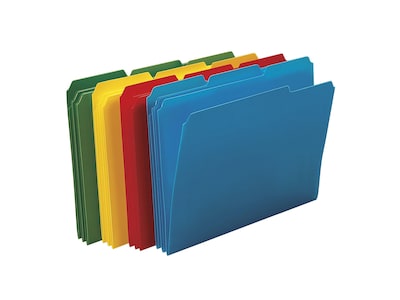 Smead Poly File Folder, 1/3-Cut- Tab Letter Size, Assorted Colors, 24/Box (10500)