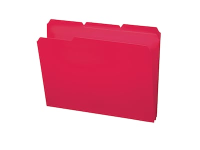 Smead Poly File Folder, 1/3-Cut- Tab Letter Size, Red, 24 per Box (10501)