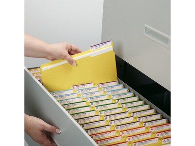 Smead File Folder, 1/3-Cut Tab, Letter Size, Yellow, 100/Box (12943)