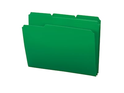 Smead Poly File Folder, 1/3-Cut- Tab Letter Size, Green, 24 per Box (10502)