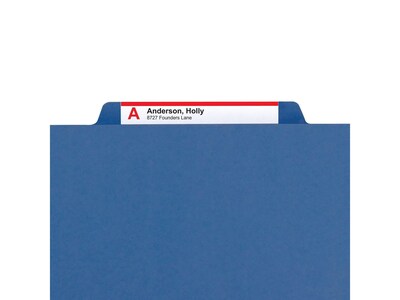 Smead Pressboard File Folder, 1/3-Cut Tab, 1 Expansion, Letter Size, Dark Blue, 25/Box (21541)