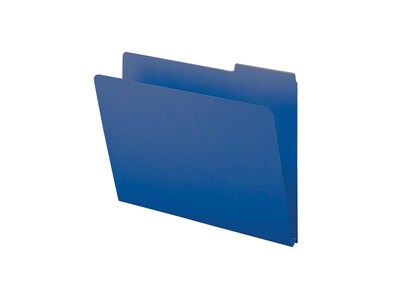 Smead Pressboard File Folder, 1/3-Cut Tab, 1" Expansion, Letter Size, Dark Blue, 25/Box (21541)