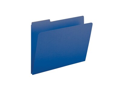 Smead Pressboard File Folder, 1/3-Cut Tab, 1" Expansion, Letter Size, Dark Blue, 25/Box (21541)