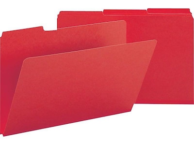 Smead Pressboard File Folder, 1/3-Cut Tab, 1 Expansion, Legal Size, Bright Red, 25 per Box (22538)