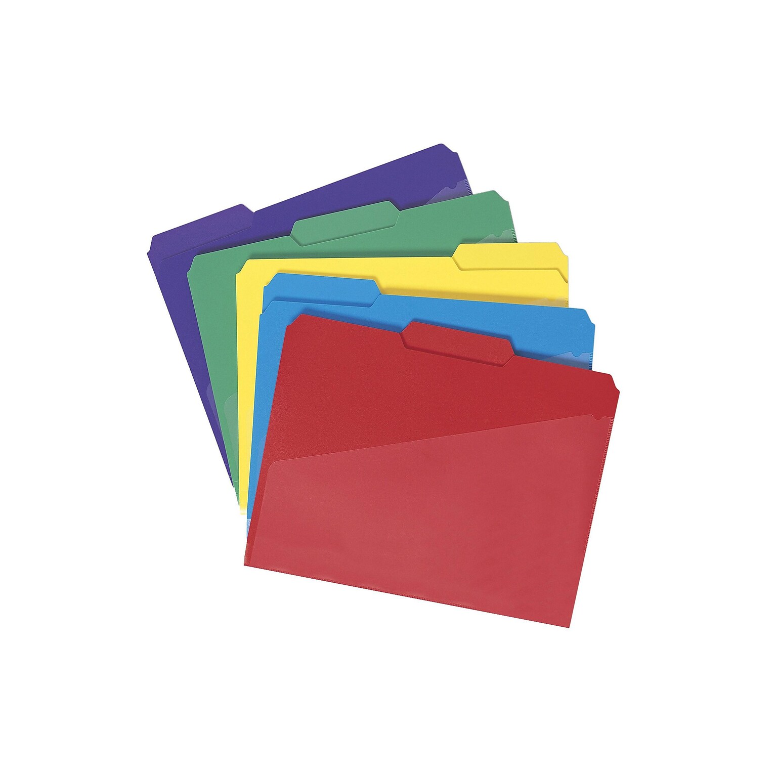 Smead Poly File Folder with Slash Pocket, 1/3-Cut Tab, Letter Size, Assorted Colors, 30/Box (10540)