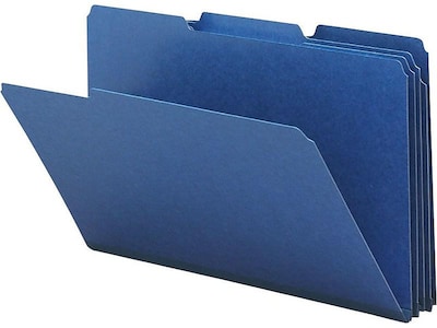 Smead Pressboard File Folder, 1/3-Cut Tab, 1 Expansion, Legal Size, Dark Blue, 25 per Box (22541)