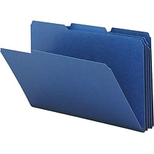 Smead Pressboard File Folder, 1/3-Cut Tab, 1 Expansion, Legal Size, Dark Blue, 25 per Box (22541)