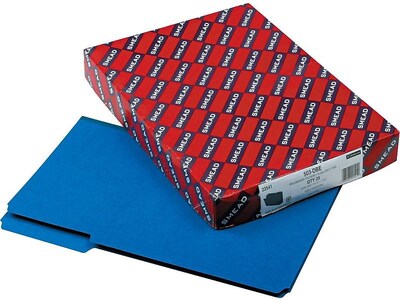 Smead Recycled File Folder, 1/3-Cut Tab, Assorted, Legal Size, Blue, 25/Box (22541)
