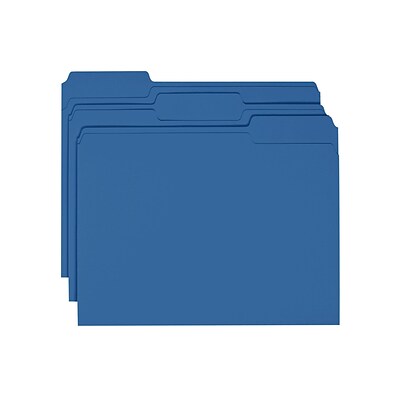 Smead File Folder, 1/3-Cut Tab, Letter Size, Navy, 100/Box (13193)