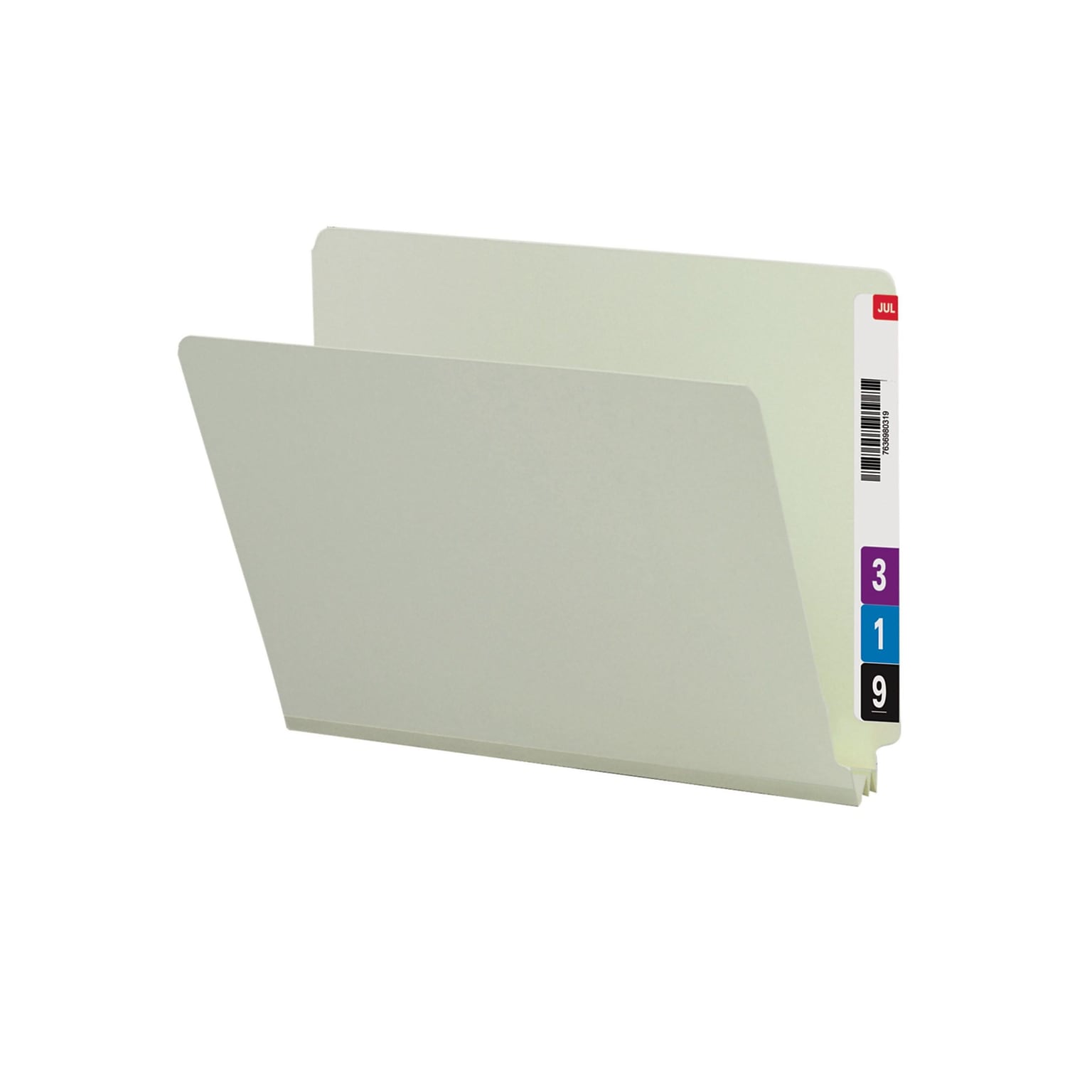 Smead End Tab Pressboard File Folder, Straight-Cut Tab, 2 Expansion, Letter Size, Gray/Green, 25/Box (26210)