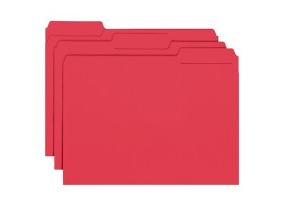 Smead Interior File Folder, 1/3-Cut Tab, Letter Size, Red, 100/Box (10267)