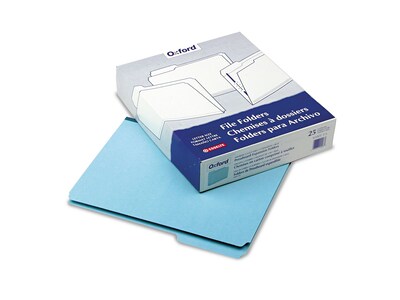 Pendaflex Recycled Heavy Duty File Folder, 1/3-Cut Tab, Assorted, Letter Size, Blue, 25/Box (9200T 1