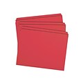 Smead File Folder, Reinforced Straight-Cut Tab, Letter Size, Red, 100 per Box (12710)