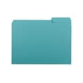 Smead® Interior File Folder, 1/3-Cut Tab, Letter Size, Aqua, 100/Box (10235)