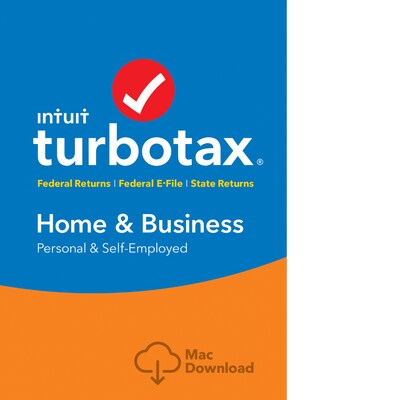 TurboTax Home & Bus Fed+Efile+State 2018 for 1 User, Mac, Download (0606085)