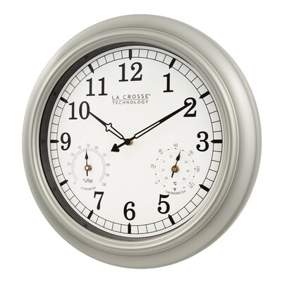 La Crosse Technology 18 Inch IN/OUT Quartz Wall Clock with Thermometer and Hygrometer (WT-3181PL-Q)