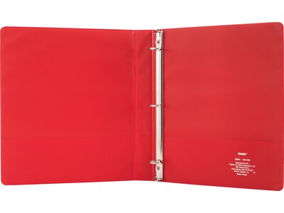 Staples Simply 1" 3-Ring Non-View Binder, Red (26647)