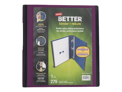 Better 1 3 Ring View Binder with D-Rings, Plum (22158-US)