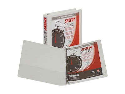 Samsill Speedy Spine 181C 1 3-Ring View Binders, White (18137C)