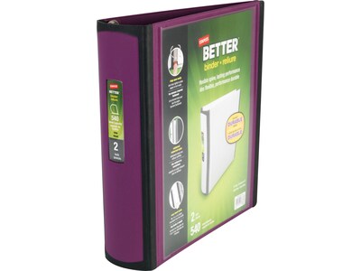 Better 2 3 Ring View Binder with D-Rings, Plum (22168-US)