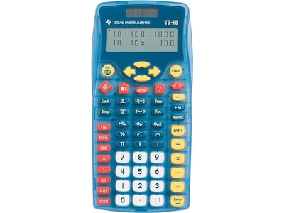 Texas Instruments Explorer 11-Digit Battery/Solar Powered Scientific Calculator, Blue (TI-15)