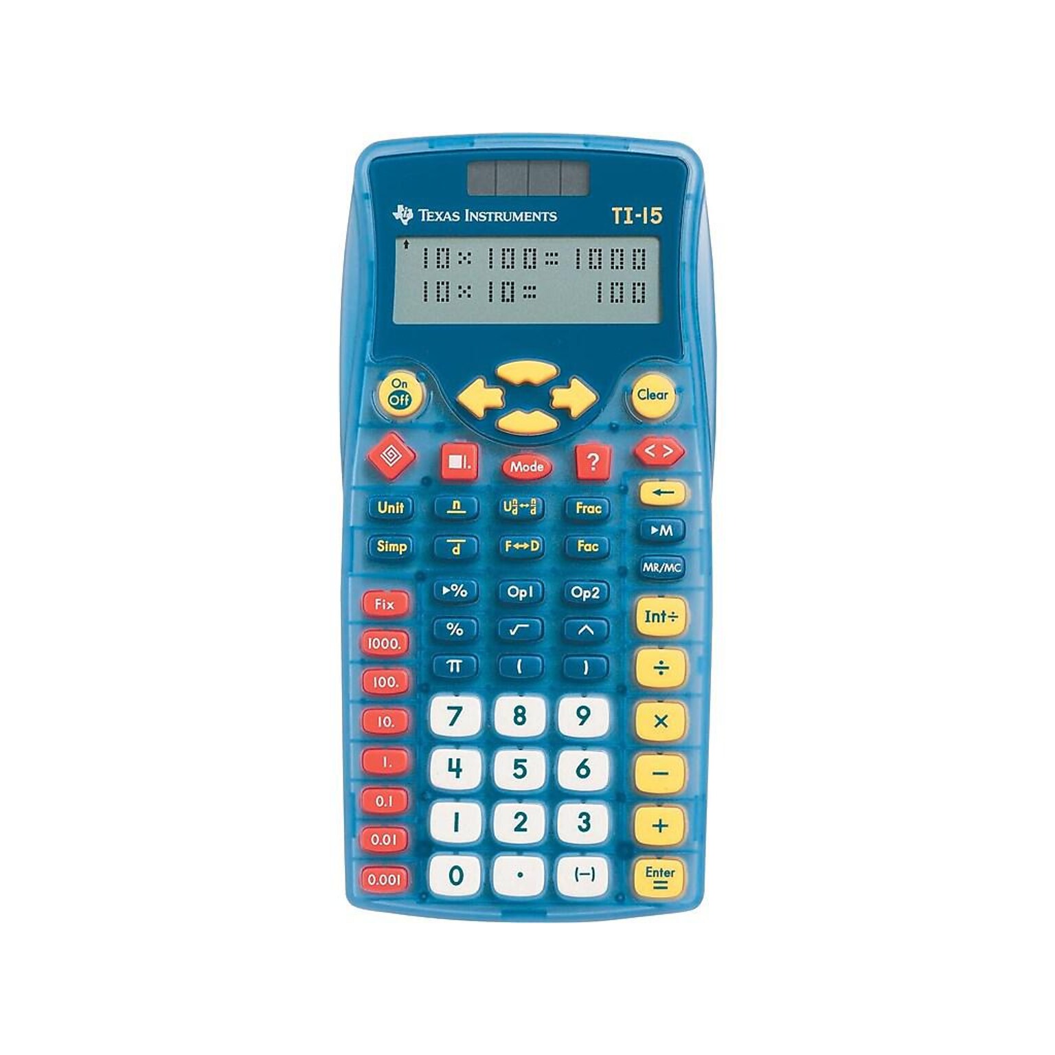 Texas Instruments Explorer 11-Digit Battery/Solar Powered Scientific Calculator, Blue (TI-15)