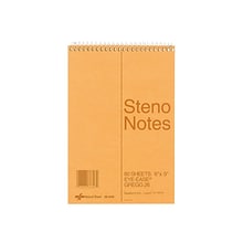 National Brand Steno Pad, 6 x 9, Gregg, Brown, 60 Sheets/Pad (36646)