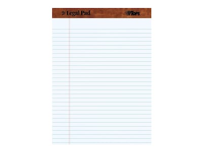 TOPS Legal Pad Notepads, 8.5 x 11.75, Wide, White, 50 Sheets/Pad, 12 Pads/Pack (TOP 7533)