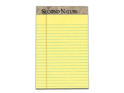 TOPS Second Nature Notepads, 5 x 8, Narrow, Canary, 50 Sheets/Pad, 12 Pads/Pack (TOP 74840)