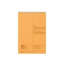 National Brand Steno Pad, 6 x 9, Gregg, Brown Cover, 80 Sheets/Pad (36746)