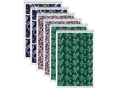 TOPS Designer Steno Pads, 6" x 9", Gregg, Assorted Color Covers, 80 Sheets/Pad, 6 Pads/Pack (TOP 80229)