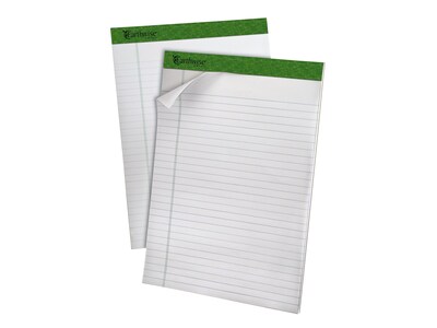 Ampad Earthwise Notepads, 8.5" x 11.75", Wide, White, 50 Sheets/Pad, 4 Pads/Pack (TOP 40102R)