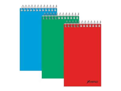 Ampad Memo Pads, 3 x 5, Narrow, Assorted, 60 Sheets/Pad, 3 Pads/Pack (OXF 45-093)