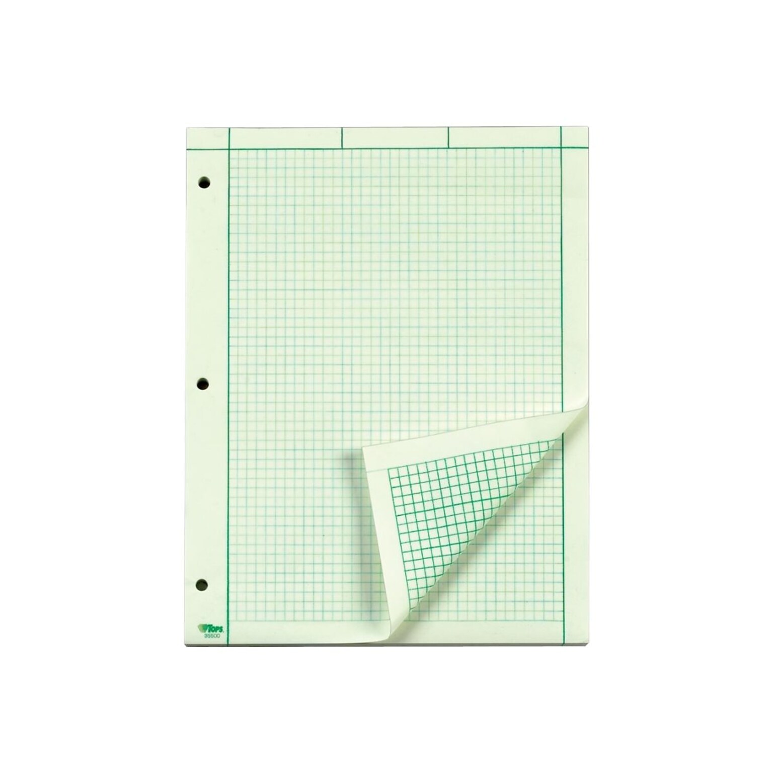 TOPS Notepad, 8.5 x 11, Quad, Green, 200 Sheets/Pad (TOP 35502)