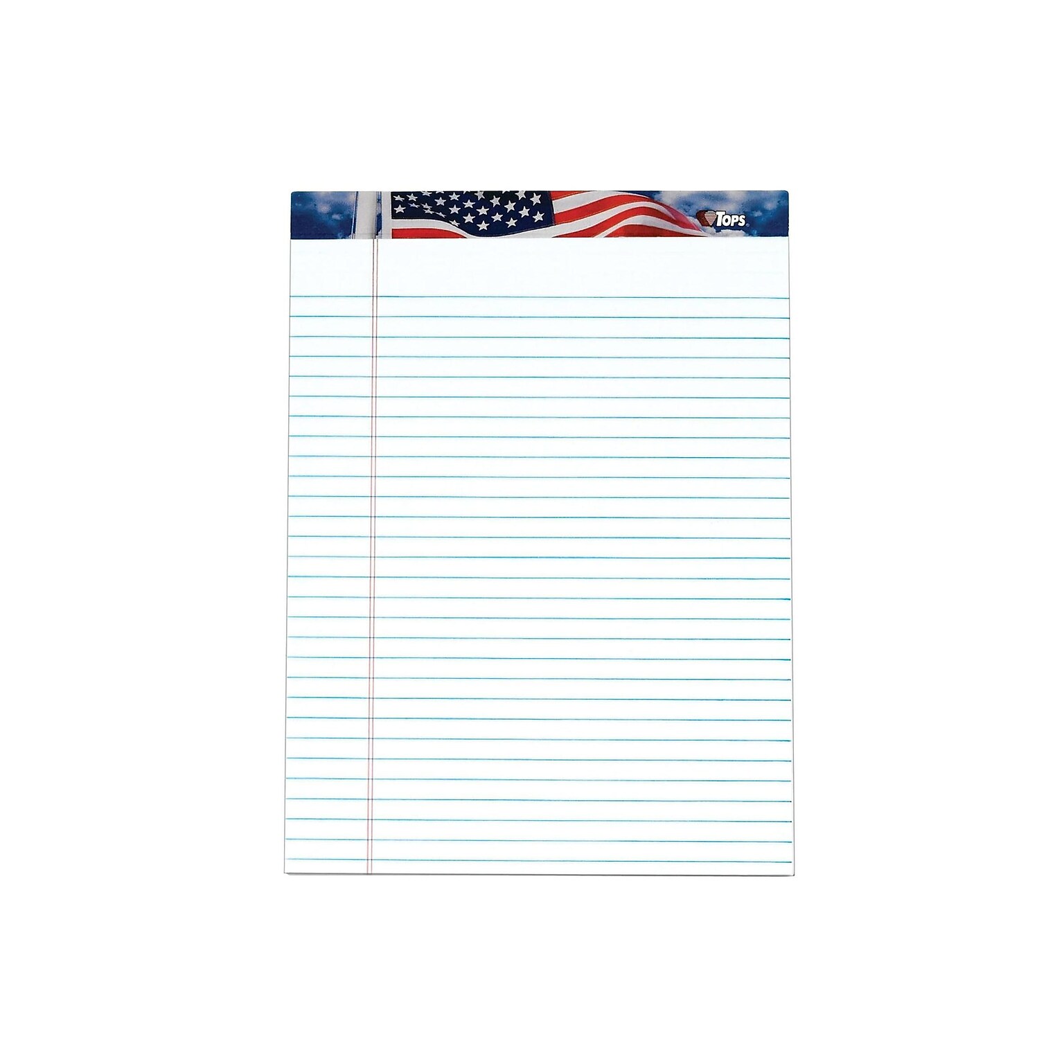 TOPS American Pride Notepads, 8.5 x 11.75, Wide, White, 50 Sheets/Pad, 12 Pads/Pack (TOP 75111)