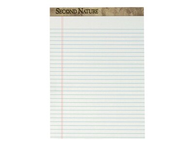 TOPS Second Nature Notepads, 8.5 x 11.75, Wide, White, 50 Sheets/Pad, 12 Pads/Pack (74085)