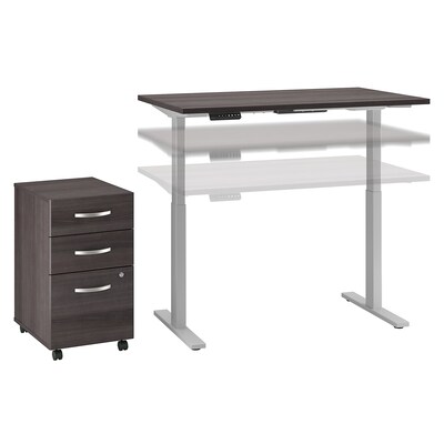 Bush Business Furniture Move 60 Series 48Wx30D Height Adjustable Desk w/ Storage, Storm Gray/Cool Gray, Installed (M6S010SGSUFA)