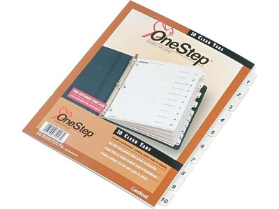 Cardinal OneStep Index System Numeric Paper Dividers, 10-Tab, White (CRD61013)