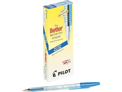 Pilot Better Ballpoint Pens, Fine Point, Blue Ink, Dozen (36011)