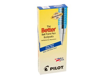 Pilot Better Ballpoint Pens, Fine Point, Blue Ink, Dozen (36011)