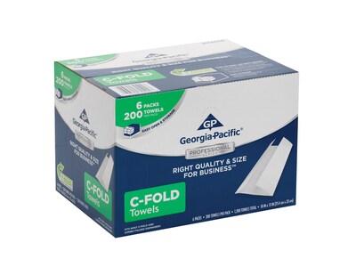 Georgia-Pacific Professional Series C-Fold Paper Towels, 1-ply, 200 Sheets/Pack, 6 Packs/Carton (2112014)