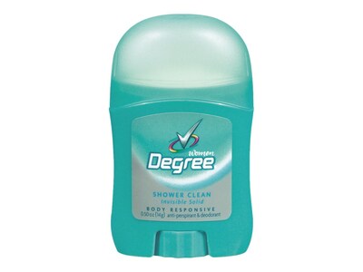 Degree Invisible Solid Anti-Perspirant & Deodorant, Shower Clean, 0.5 oz., 36/Carton (CB564300)
