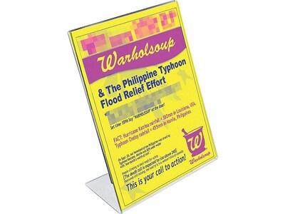Azar Sign Holders, 8.5" x 11", Vertical, Tabletop, Clear Acrylic, 10/Pack (112714)