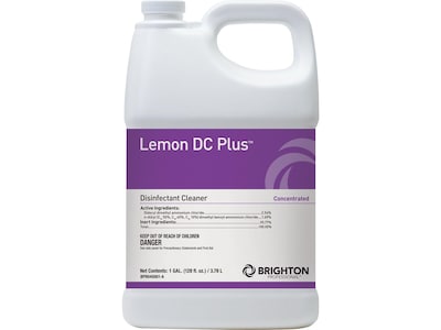 Brighton Professional™ Lemon DC Plus™ Disinfectant Cleaner, Lemon Scent, 1 Gallon (BPR045001-A-CC)