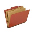 Pendaflex® Six-Section Colored PressGuard Heavy Duty Classification Folders, Letter Size, Red, 10/Bo